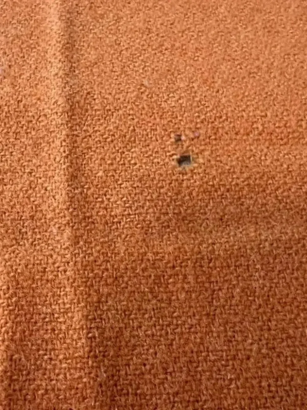 Unbranded Wool Blanket Peach Color Ruffle Trim 63x 85